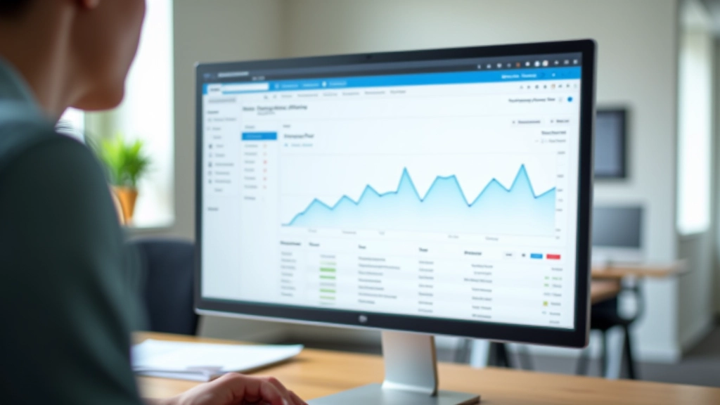Computerskærm viser Google Analytics dashboard med grafer og statistikker