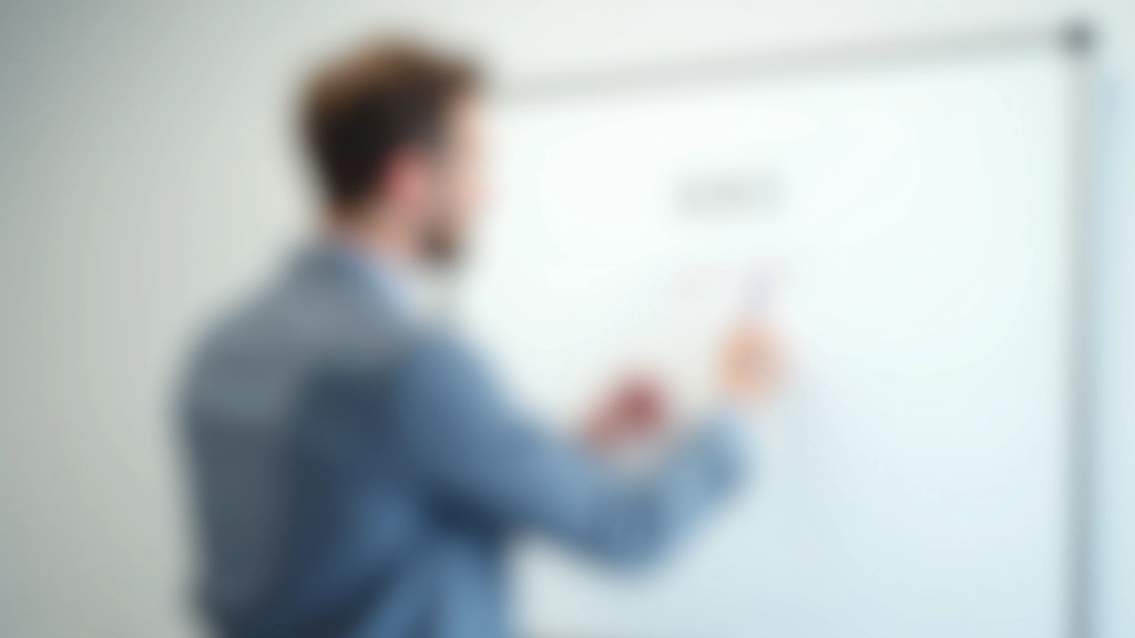 Person ved hvid whiteboard med sticky notes og målsætninger skrevet ned