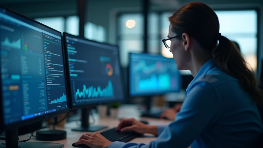 Team arbejder med data-analyse på skærme